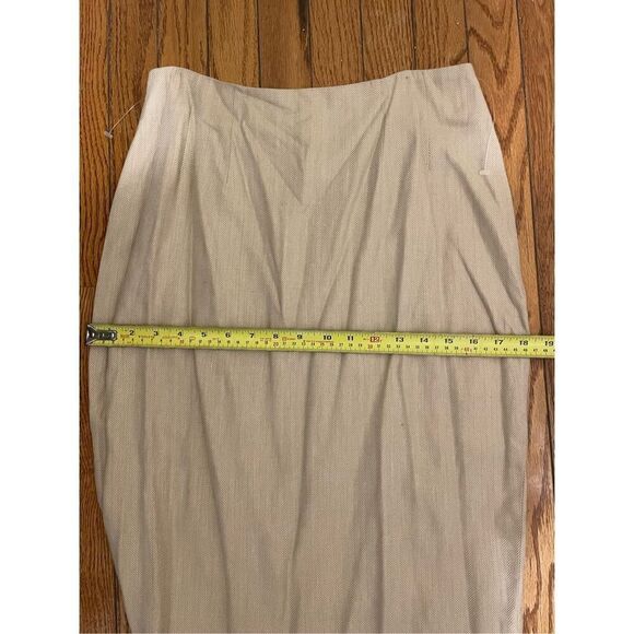 Vintage Barrie pace ltd beige wool pencil office work midi skirt size 8 - Picture 4 of 12